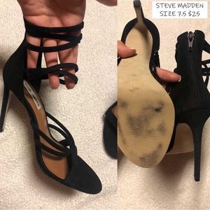 Strappy Black Heels 7.5